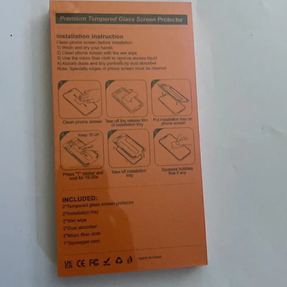 9H Hardness 6.1 clear tempered glass screen protector new 2 pack